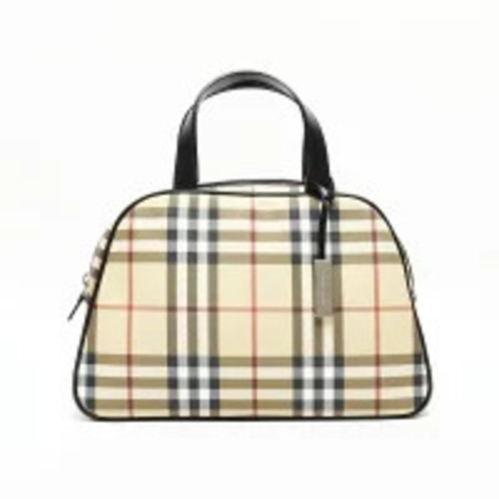 Burberry Nova Check Bowling Bag Handbag Beige - Picture 2 of 13